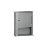 RiverRidge Ashland Compact Single Door Wall Cabinet with Open Shelf, Gray