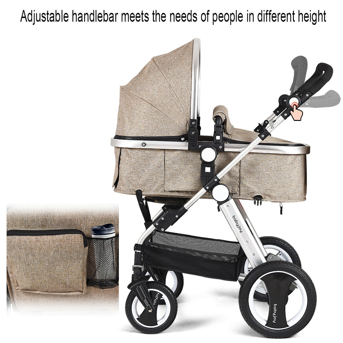 khaki pushchair