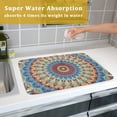 thumbnail image 5 of Bohemian Mandala Dish Drying Mat for Kitchen Counter Boho Ethnic Drying Mat 18 x 24 inch with High Absorbent Reversible Microfiber Dish Drying Pad Dish Rack Pad Drainer Mat for Coffee Bar, 5 of 6