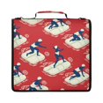 thumbnail image 2 of Red Swimmers Printed Zipper Binder with Handle&Shoulder Strap 2 inch 3 Ring 500+300 Sheet Capacity File Folder Organizer, 2 of 8