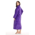 thumbnail image 2 of Just Love Textured Plush Zipper Lounger Robe for Women (Purple, Large), 2 of 3