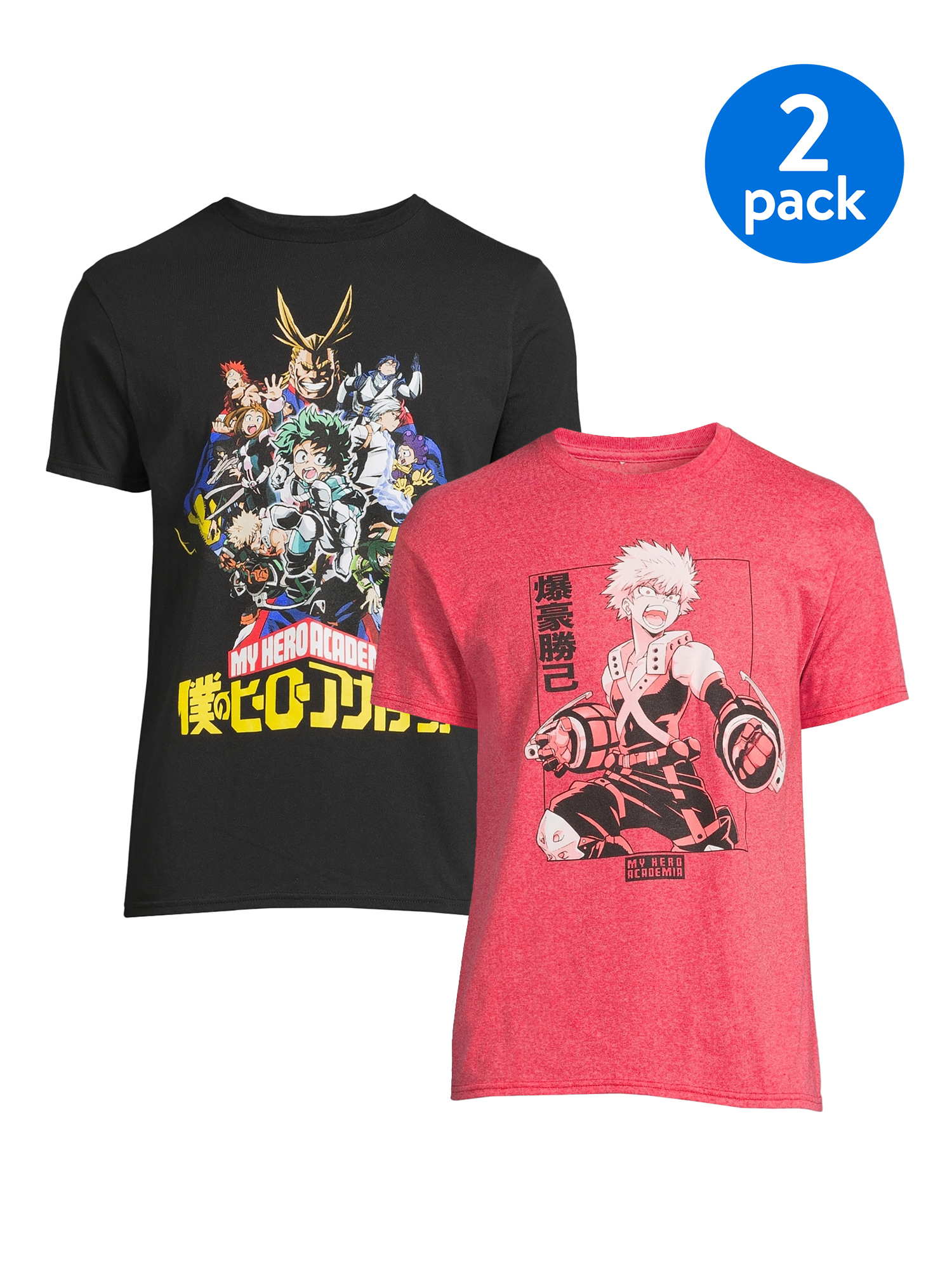 My Hero Academia Men's & Big Men's Anime Graphic Tees Shirts, 2-Pack, Sizes S-3XL, My Hero Academia Mens T-Shirts - image 3 of 6