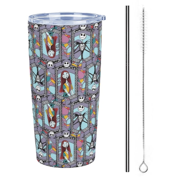 20 oz Stainless Steel Tumbler Cup with Lid for The Nightmare Before Christmas Double Walled Insulated Travel Coffee Cup Keeps Drinks Cold & Hot