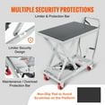 thumbnail image 5 of VEVOR Hydraulic Lift Table Cart, 500lbs Capacity 28.5" Lifting Height, Manual Single Scissor Lift Table with 4 Wheels and Non-slip Pad, Hydraulic Scissor Cart for Material Handling, Gray, 5 of 9