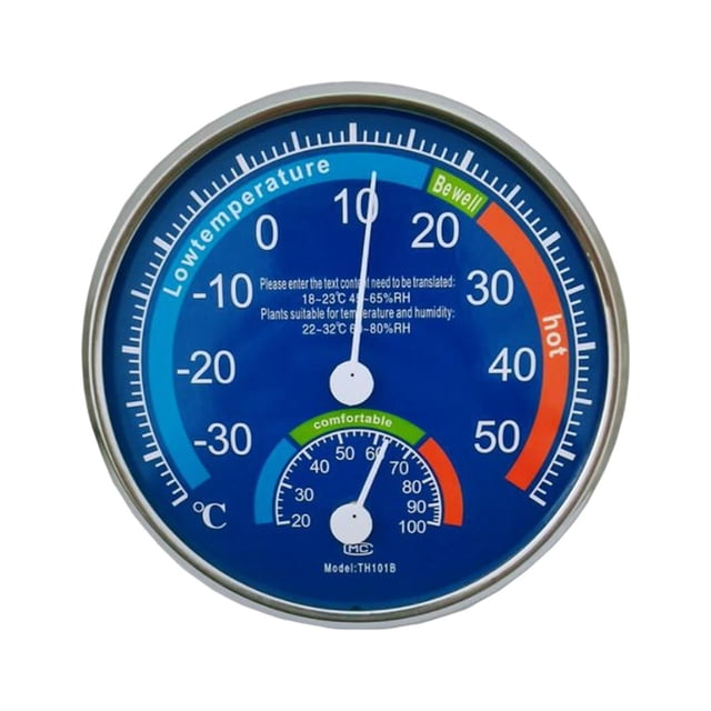 koolsoo Analog Temperature Humidity Monitor Meter Gauge,Room Climate Control Thermometer Blue