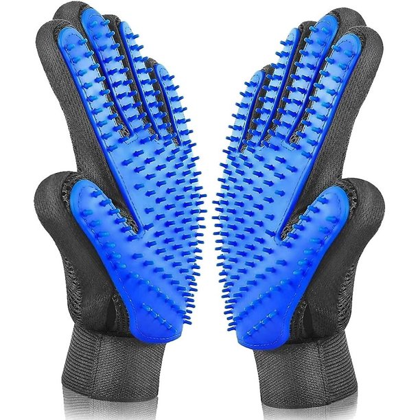 Guante de aseo Guante para perros Guantes para cepillos para mascotas Guante de masaje para el aseo Conjunto de masaje para perros Gato Guante para mascotas Guante para el pelo de animales para un ase Afortunado Sencillez