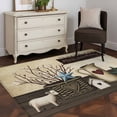 thumbnail image 3 of Bless Our Home Area Rugs 3x5 ft Blue Star Sheep Branch Pots Vintage Farm Washable Rug Non Slip Indoor Carpet Absorbent Floor Mat for Living Room Bedroom Dining Room, 3 of 9