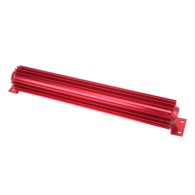 Refroidisseur d'Huile de Transmission 18 Po avec Raccords de Tuyau NPT 2 1/4 Po Aluminium à Ailettes Double Passage Refroidisseur d'Huile de Transmission Refroidissement Rapide Anodisé pour Voiture Camion