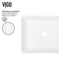 thumbnail image 6 of VIGO Matte Stone Marigold Composite Rectangular Vessel Bathroom Sink in White with Faucet in Matte Black and Pop-Up Drain, 6 of 10