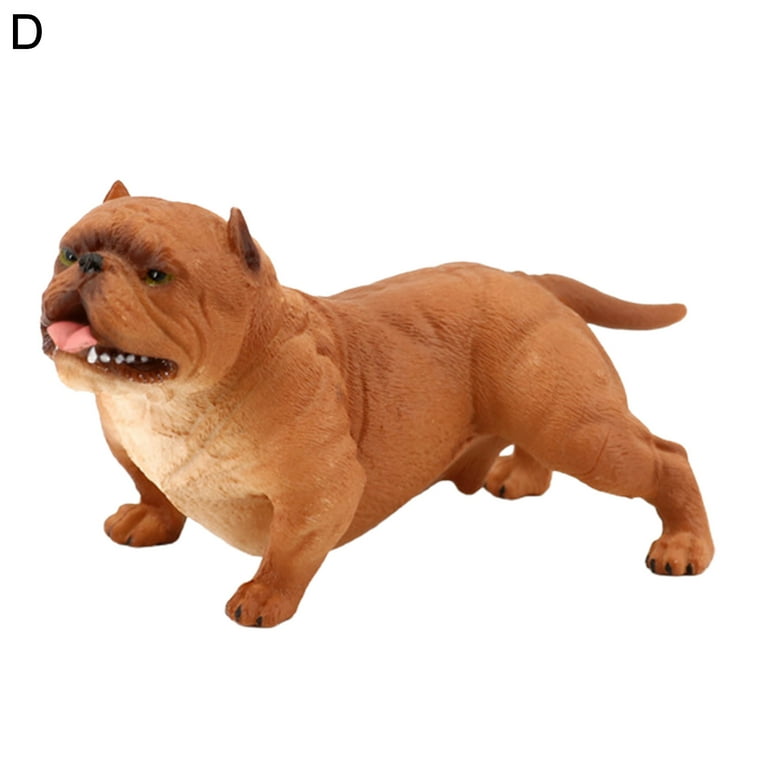 Porfeet Model Toy Simulated Collectible Plastic Simulation Wild Animal Bully  Pitbull Model for Hobby Collection,E 