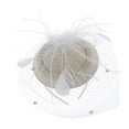 thumbnail image 3 of Sombrero del fascinador de mujeres Jinwen Fiesta de Té Beige, 3 of 8