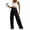 Black, variant on cFmduc Women's High Waisted Cargo Pants Travel Y2K Streetwear Baggy Stretchy Pants with 6 Pockets Drawstring Ankle Cuffs