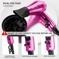 thumbnail image 2 of LURA Portable Travel Hair Dryer Dual Voltage Small Lightweight Foldable Blow Dryer with EU Plug,1200W Compact Hairdryer with Concentrator&Diffuser, 2 of 6