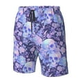 thumbnail image 4 of Logiee flower crystal Skull Print Mens Swim Trunks Quick Dry Board Shorts,Breathable Hawaii Beach Shorts Swimwear Bathing Suits-X-Large, 4 of 6