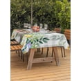 thumbnail image 4 of 60x120 Inch Outdoor Tablecloth with Umbrella Hole Zipper Rectangle Easter Bunnies Rectangular Tablecloths Outside Waterproof Spring Eucalyptus Easter Eggs Gray Plaid Patio Table Cover for Picnic, 4 of 8