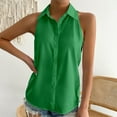thumbnail image 5 of Chemises Sans Manches pour Femmes en Chiffon Col en V Ample pour Travail Décontracté, 5 of 5