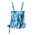thumbnail image 4 of Tankini Swimsuits for Women New Swimwear Split'S Printing Square Corner Tankini Swimwear Top Sky Blue XL, 4 of 5