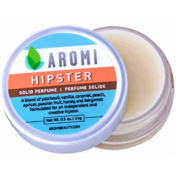 Aromi Hipster Solid Perfume | Earthy, Fruity Fragrance, Patchouli, Vanilla, Peach Scent (Hipster)