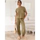 thumbnail image 2 of Conjuntos de suéter de dos piezas para mujer, suéteres de punto, tops y pantalones de cintura alta, chándal, conjuntos de salón, marrón, pequeño esquí esquí Gafas de esquí, 2 of 5