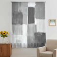 thumbnail image 3 of Gray Geometric Sheer Curtains 45 Inches Long, Watercolor Ombre Modern Abstract Art Light Filering Curtains, Breathable Simi Curtain Privacy Drapes for Kitchen Bathroom Small Window Treatment, 3 of 9
