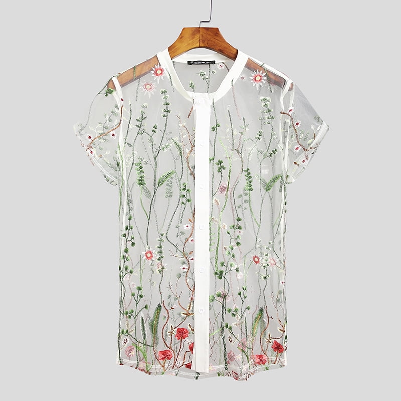 transparent embroidered top