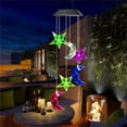 thumbnail image 6 of Teissuly Solar Powered Wind Spinner Light, 3 Stars and 3 Moons with 7 Colors Changing Wind Light, Waterproof Hanging Wind Chime Lamp Mobile Suspended Light for Home Outdoor Garden Lighting Decor, 6 of 9