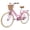 Light Pink + 24 inch wheel, variant on LuckyNote 24 Inch Bike, Steel Frame, Single Speed, Front V Brake + Rear Coaster Brake, Light Pink