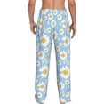 thumbnail image 3 of Goofa Daisies Flowers Printed Soft Pajama Pants for Men, Wide Leg Comfy Casual Lounge Yoga Pants-Medium, 3 of 9
