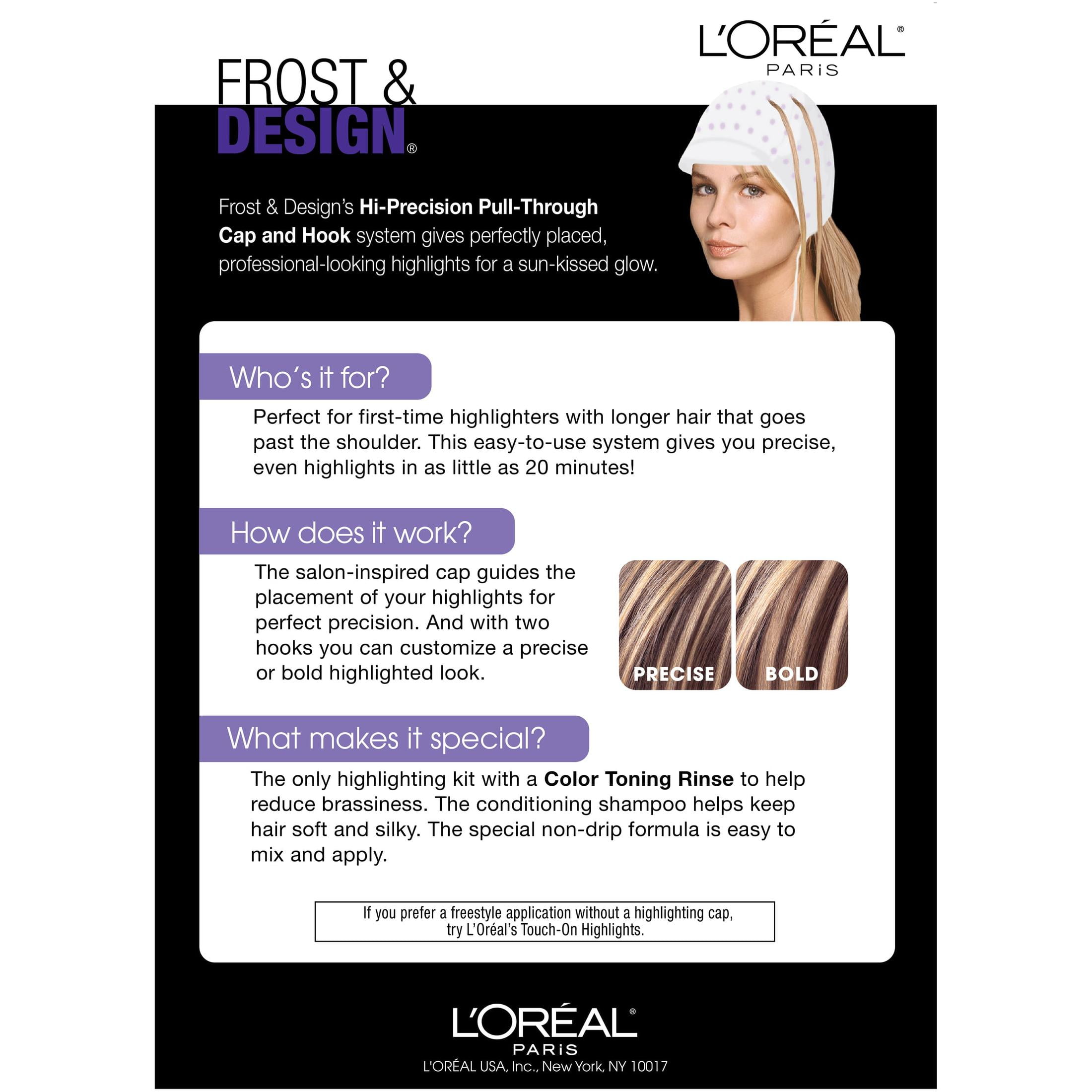 L Oreal Paris Frost And Design Permanent Hair Color H85 Champagne Hi Precision Highlights Kit with Toning Rinse Walmart