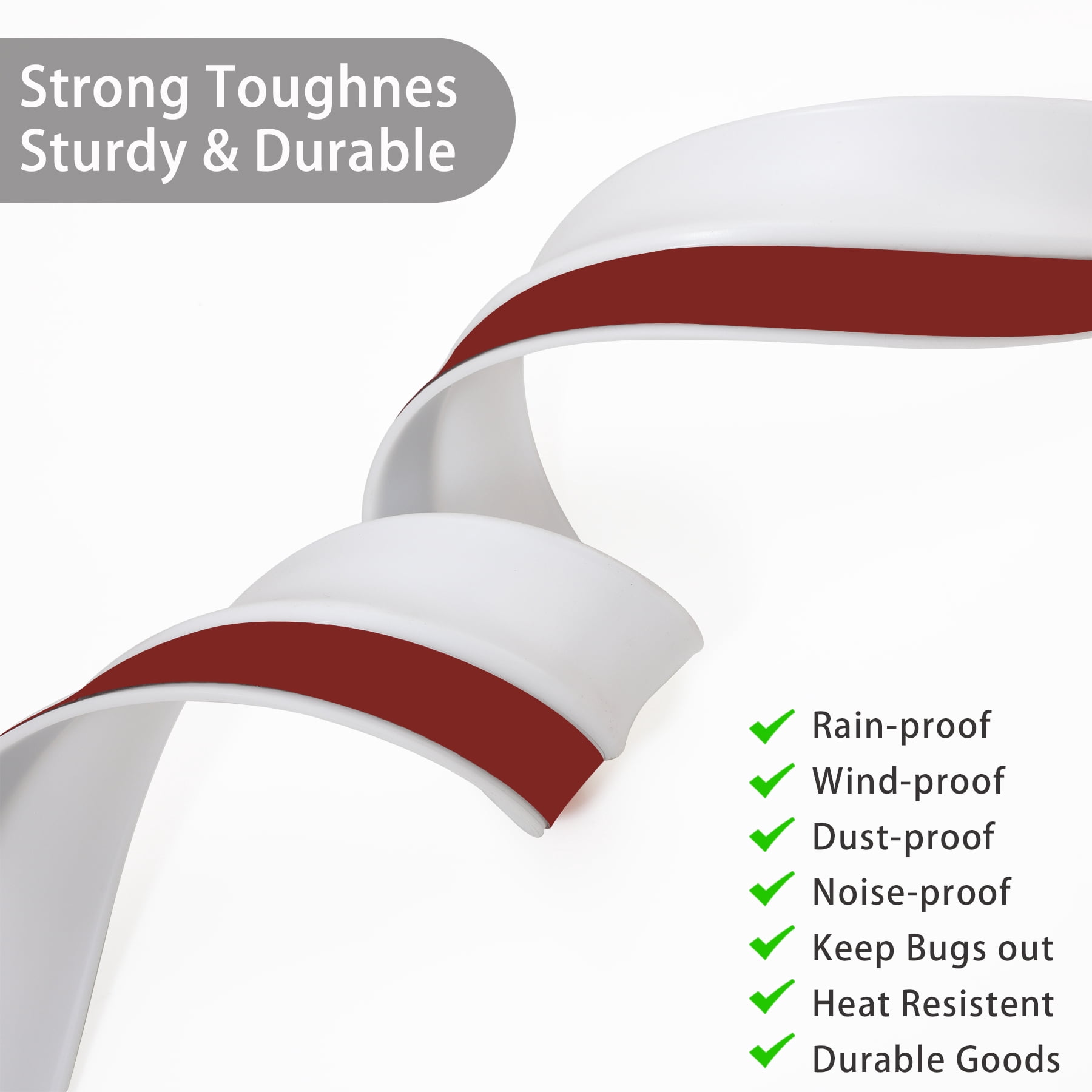 Gaahing Garage Door Top and Sides Seal Strip,Self-Adhesive Weatherproofing Molding Trim with 40 Sets of Screws