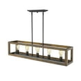 thumbnail image 3 of Sutton 5 Light Linear Pendant in Black with Wood Cage, 3 of 4