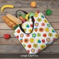 thumbnail image 4 of KLL Cartoon Flowers Pattern Aesthetic Tote Bag for Women Beach Bag Shopping Bags Shoulder Bag Reusable Grocery Bags, 4 of 5