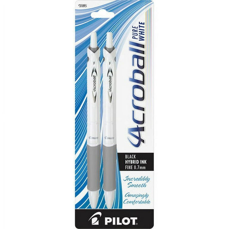 Pilot Acroball .7mm Retractable Pens - Fine Pen Point - 0.7 mm Pen Point Size - Refillable - Retractable - Black Advanced Ink Ink - White Barrel - 2 / Pack Pilot Acroball .7mm Retractable Pens - Fine Pen Point - 0.7 mm Pen Point Size - Refillable - Retractable - Black Advanced Ink Ink - White Barrel - 2 / Pack