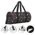 thumbnail image 5 of Xecao Forest Flora and Insects print Round Travel Duffel Bag is a foldable gym bag with an inner pocket, perfect for travel sports, 5 of 8