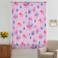 thumbnail image 2 of Spring Floral Sheer Curtains 54 Inches Long, Summer Botanical Purple Pink Flower Light Filering Curtains, Breathable Simi Curtain Privacy Drapes for Kitchen Bathroom Small Window Treatment, 2 of 9