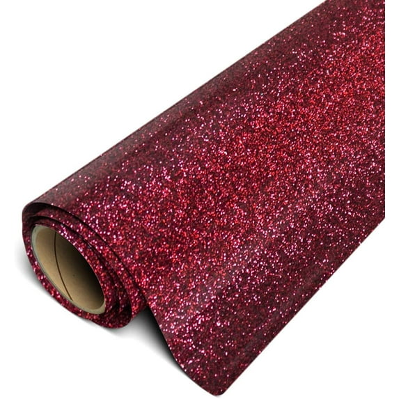 Siser Glitter HTV Iron On Heat Transfer Vinyl 20" x 15ft (5 Yards) Roll - Burgundy
