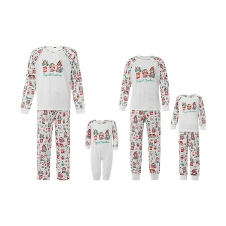 

Binpure Christmas Pajamas Set Women Men Kids Baby PjsCartoon Tops with Pants/Jumpsuit Xmas Clothes