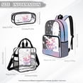 thumbnail image 4 of ZUXONGSY Axolotl Print Heavy Duty Clear Backpack Set for Girls, See Through Backpack with Lunch Bag Pencil Pouch for School College Back to School, 4 of 5