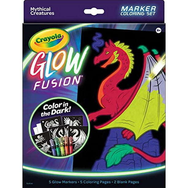 Set de Coloración Crayola Glow Fusion Glow in The Dark Con Marcadores