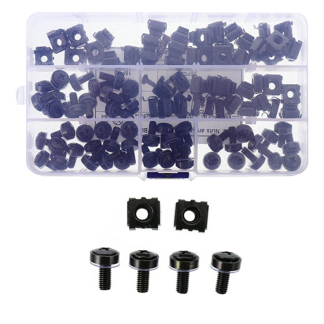 MasteelfCA 50 Pcs Écrous de Montage Carrés pour Support d'Ordinateur avec Vis