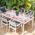 thumbnail image 2 of Easter Table Cloths for 6 Foot Rectangle Tables, Watercolor Eggs Floral Leaves Botanical Pink Plaid Patio Waterproof Elastic Fitted Tablecloths, Washable Rectangular Table Cover for Camping, 2 of 8