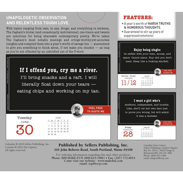 Sellers Publishing, 2020 Feel Free to Quote Me Captain Desk Calendar -  Walmart.com