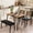 Brown, variant on Eastvita Kitchen Table Set for 4 4-Piece Dining Set with 2 Chairs PU Upholstered Bench Cutting Corner Tabletop Design Space-Saving Kitchen Furniture for Studio or Restaurant Black