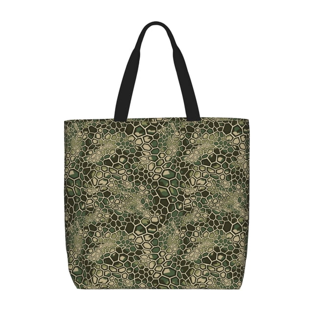 Easygdp Green Snake Skin Bolsa Tote para Mujer, Bolso de Hombro para Trabajo, Playa, Viajes, Compras y Supermercado