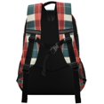 thumbnail image 3 of FORMRS Unisex Backpack Elementary School Travel Bookbag with Reflective Stripes, Vibrant Red Tartan Pattern, 3 of 7