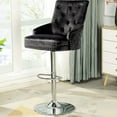 Extra Large Velvet Bar Stool Heavy Duty Adjustable Breakfast Chair w