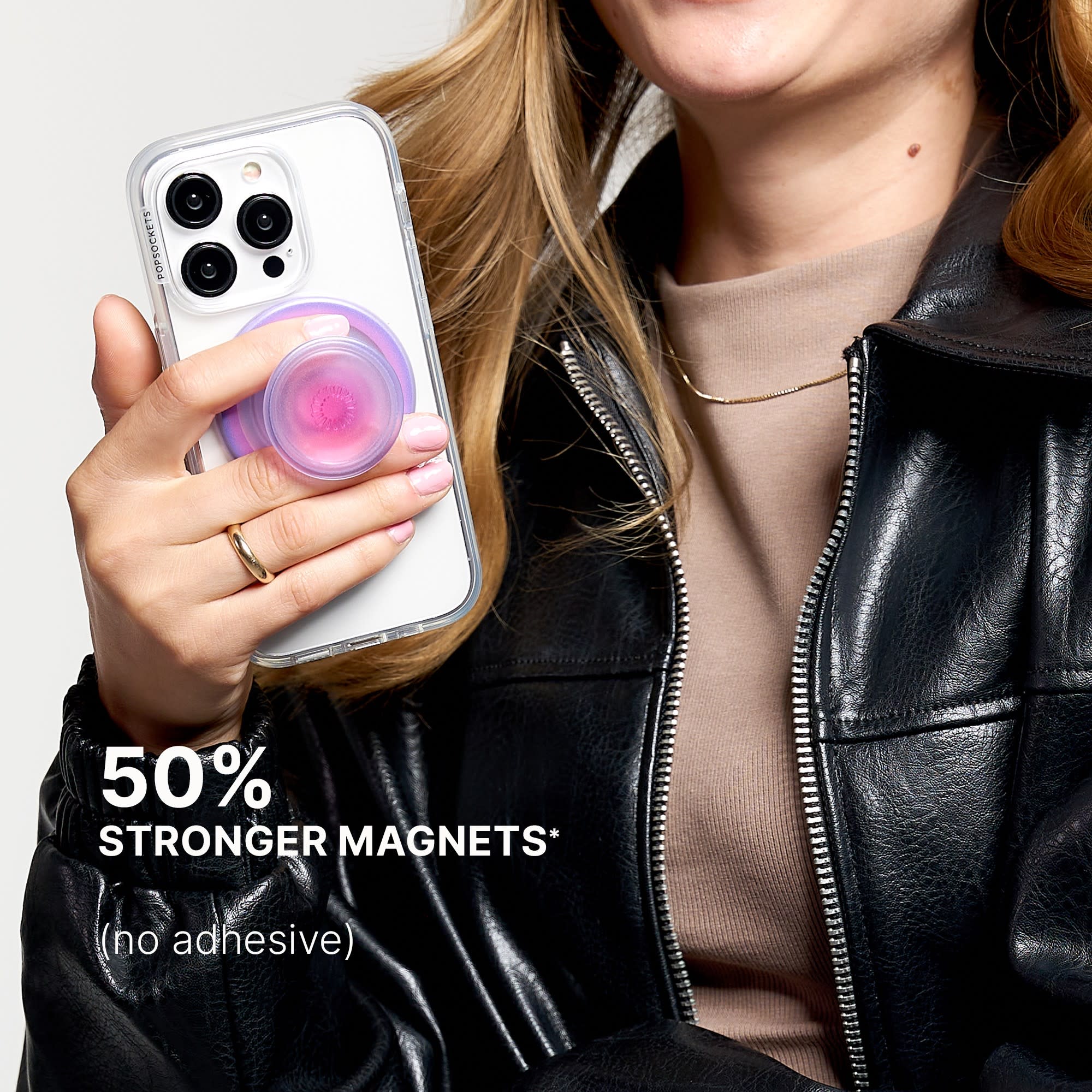 PopSockets PopGrip For MagSafe - Expanding Phone Grip & Kickstand, Includes Adapter Ring, Wireless Charging Compatible