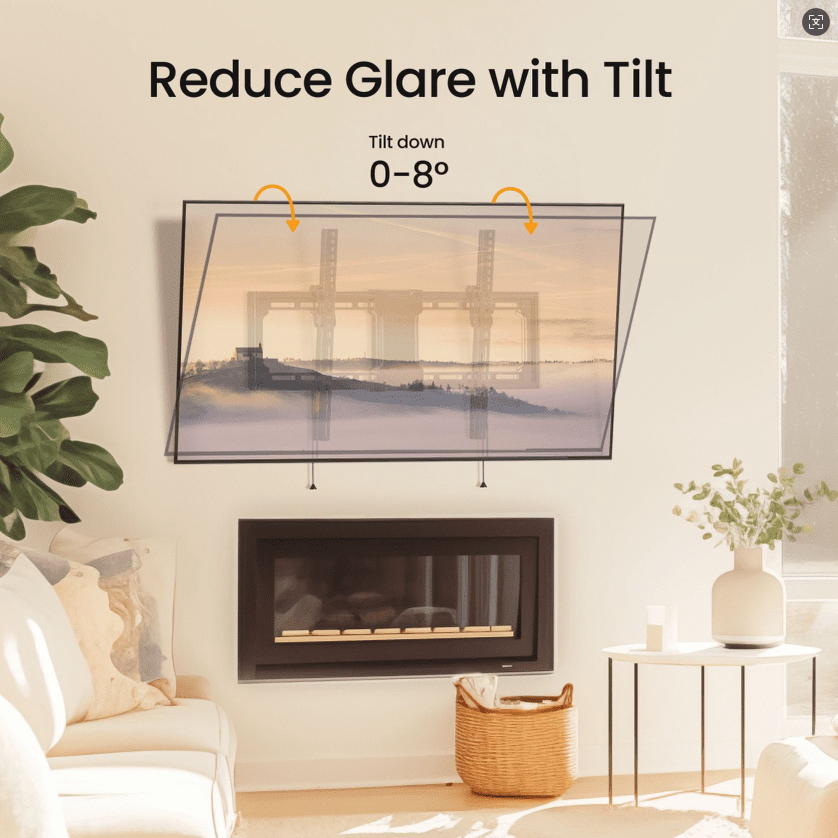 Tilting TV Wall Mount Bracket for 37-84 inch Flat Screen LED, LCD, Curved TVs, Low Profile TV Mount Max 600x400mm, Holds up to 132 lbs