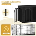 thumbnail image 4 of Hzuaneri Wooden Dog Crate Furniture, 31.5" Indoor Dog Kennel with Cushion, Dog Cage for Small Medium Dogs, Decorative Pet House Side End Table, Chew-Resistant, Black, 4 of 10