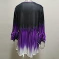 thumbnail image 4 of VONKY Gradient Color T Shirt Women Casual Button Round Collar Ruffle Sleeve Blouse Swing Loose Top, 4 of 7
